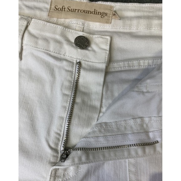 Soft Surroundings Ultimate Denim Wide Leg Crop White Jeans Women's Size 10 - Picture 6 of 11